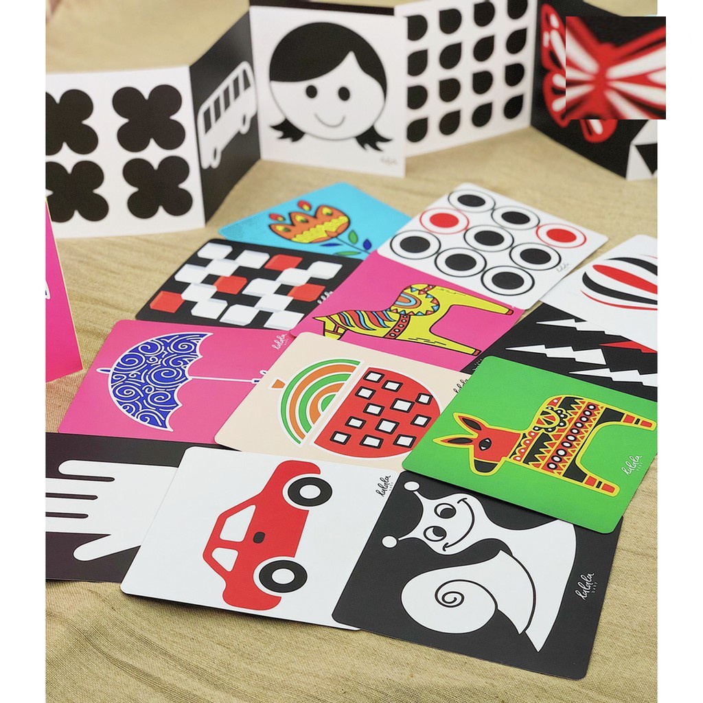 Thẻ Kích Thích Thị Giác Cho Trẻ Sơ Sinh Lalala Baby Phát Triển Toàn Diện Dạng Đứng Zig Zac Và Flashcards