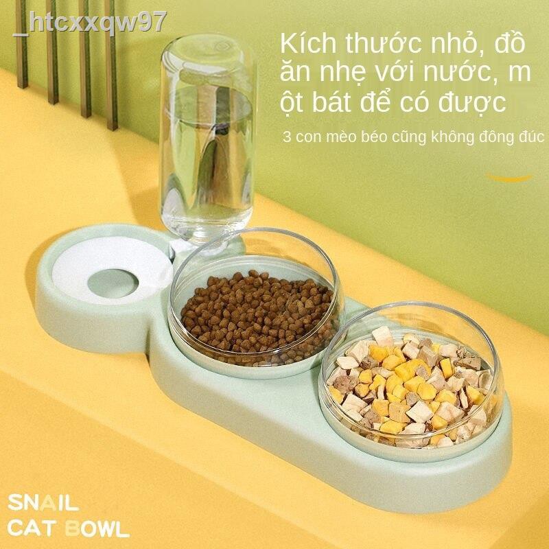 [bán chạy]Bát ăn cho chó mèo đôi tự động uống thức Chậu Teddy Golden Retriever ba kết hợp đồ dùng thú cưng chống rơi