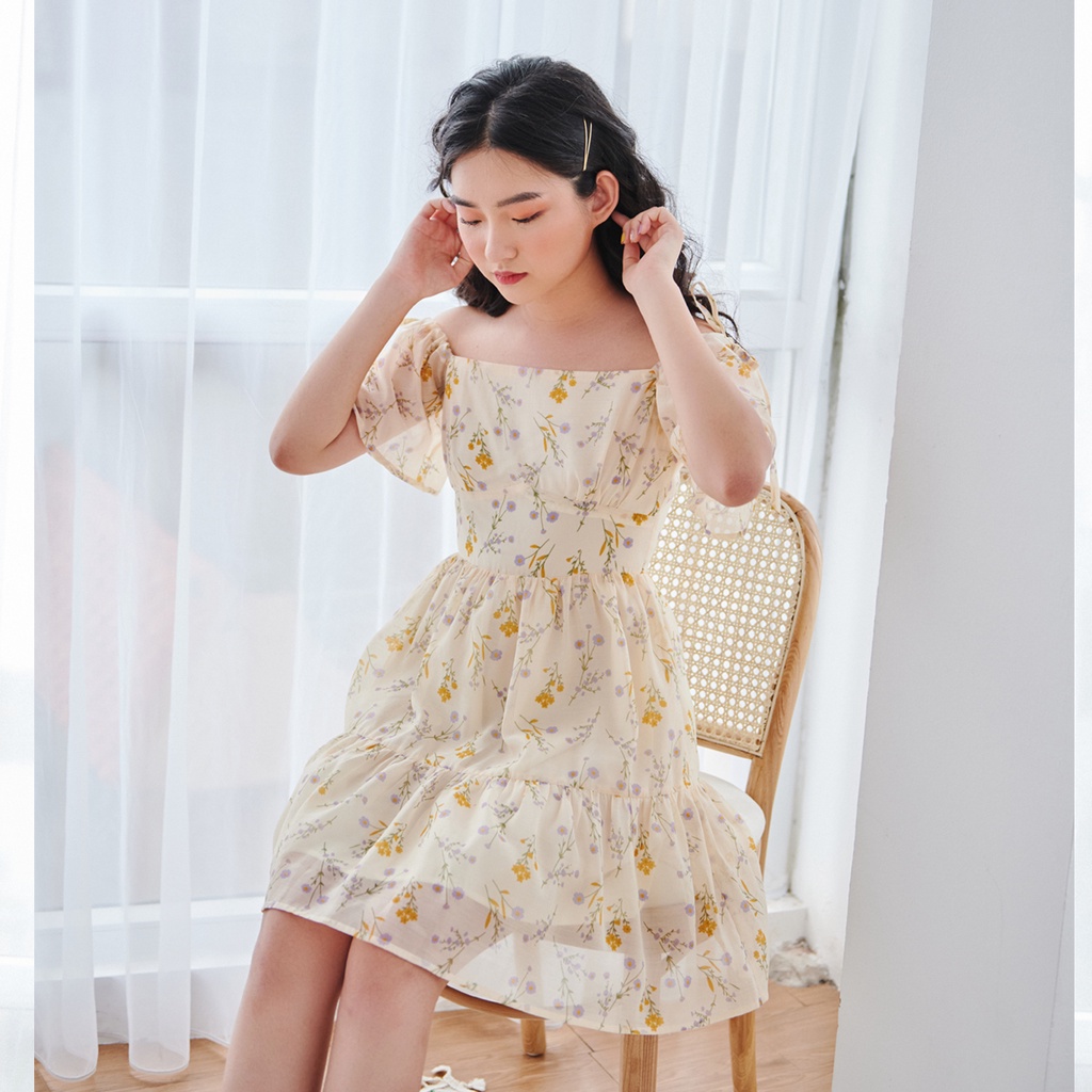 BLEUBIRD Váy voan hoa xoè MADISON DRESS (2 màu)