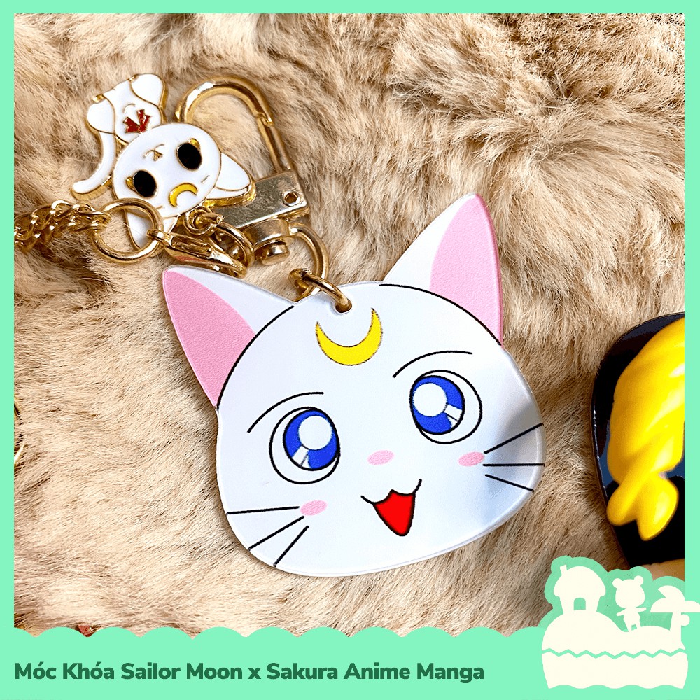 [Sẵn VN - NowShip] Móc Khóa Keychain Thủy Thủ Mặt Trăng Sailor Moon x Sakura &amp; Black White Cat Hoạt Hình Manga Anime