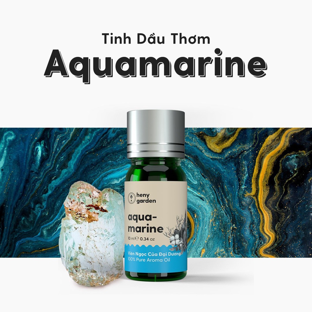 Tinh Dầu Phối Hương Aquamarine Dùng Cho Xông Thơm Phòng, Làm Nến Thơm Thiên Nhiên Heny Garden 10mL