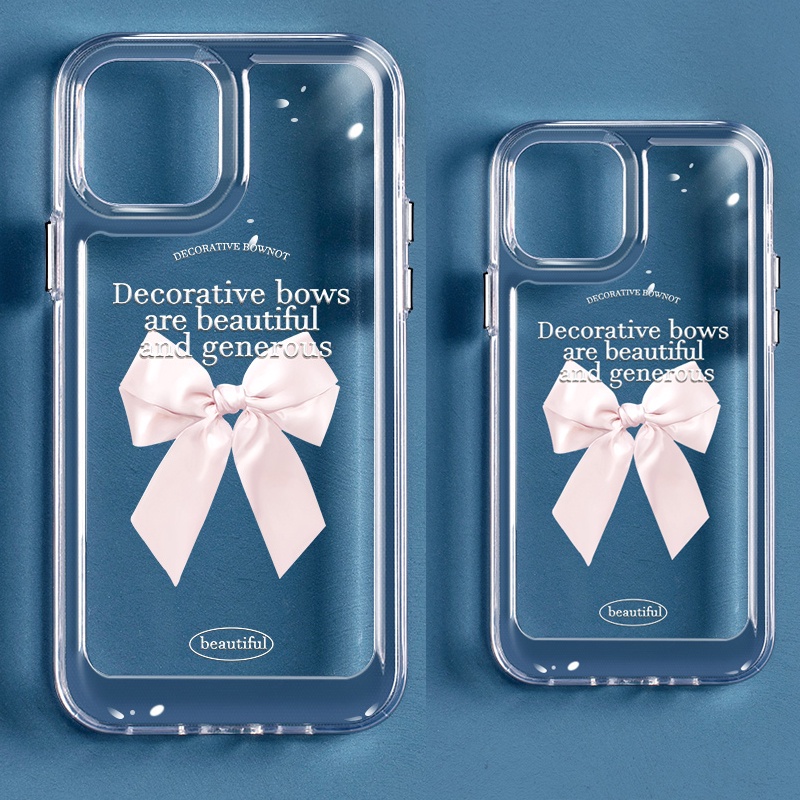 Ốp Điện Thoại DecoPhone Acrylic Mềm Trong Suốt Họa Tiết Thắt Nơ Cho iphone 6s 7 8 plus x xs xr 11 12 13 14 15 plus max pro