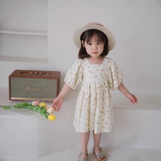 Váy babydoll hoa nhí-HÀNG CAO CẤP-Váy vintage đáng yêu cho bé gái 1-8 tuổi-Váy đôi chị em
