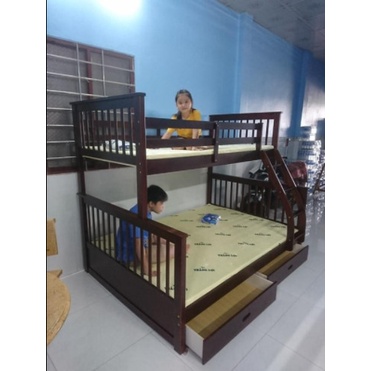 Giường Tầng 1m6 Gỗ Tự Nhiên - Có Thể Tách Thành 2 Giường - Nhiều màu