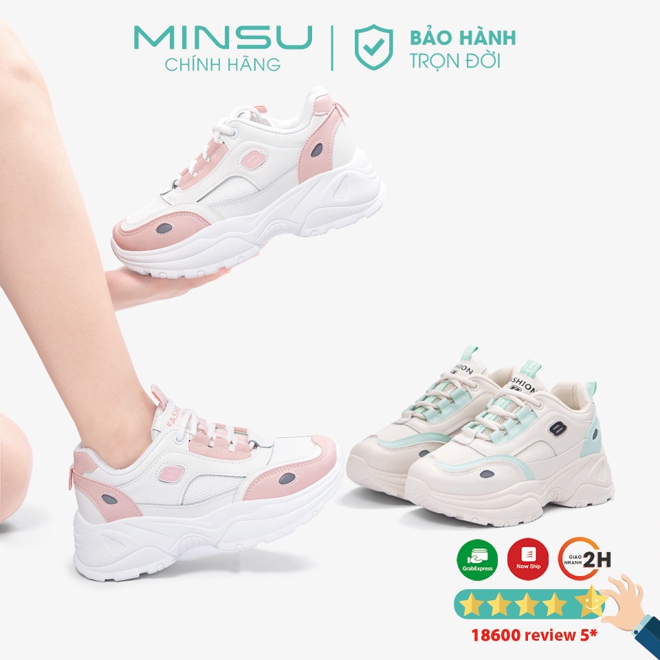 Giày Thể Thao Nữ Phản Quang MINSU FASHION M3921 Sneaker Nữ Độn Đế Mới Nhất 2020 Phù Hợp Mang Đi Chơi, Đi Học