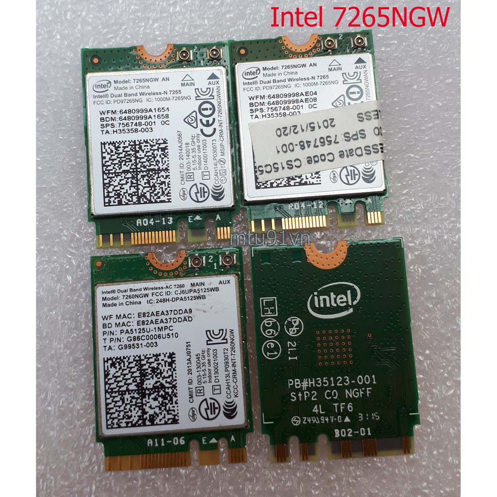 Card WiFi Laptop Intel 7260NGW 7265NGW AN chuẩn N có Blueooth 4.2