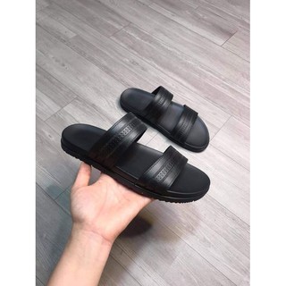 Dép nam 2 quai ngang DA BÒ THẬT [DD01]