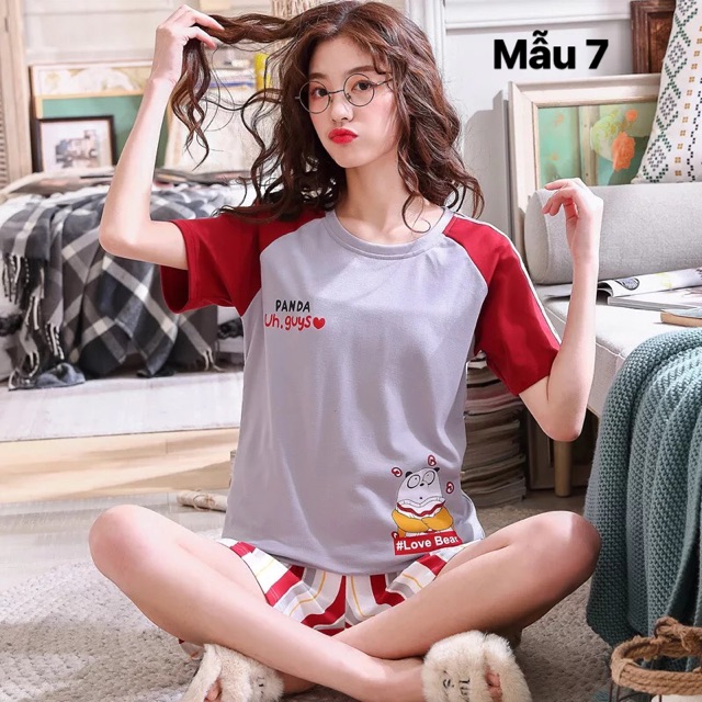 Bộ thun ngắn mặc nhà, hoạ tiết xinh xắn, chất mát | BigBuy360 - bigbuy360.vn