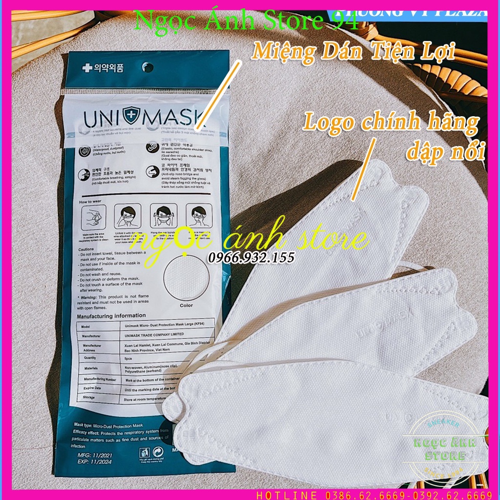 Set 50 Chiếc Khẩu trang 4 Lớp KF94 UNI MASK Chống Bụi Mịn Và Kháng Khuẩn Hàng Cao Cấp Hàn Quốc,Ngọc Ánh store