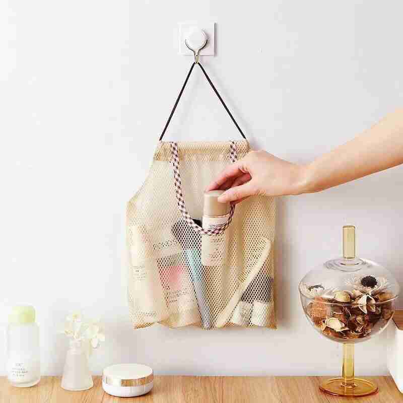 Túi Lưới Đựng Đồ Treo Tường - Mỹ Phẩm Nhà Tắm - Hành Tỏi Rau Củ Quả Nhà Bếp