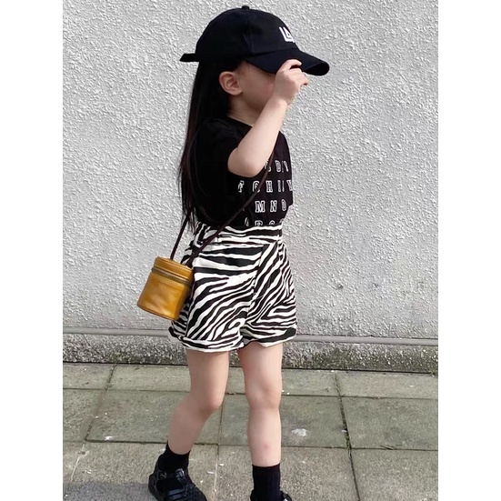 Set Áo Thun Tay Ngắn + Quần Short Thời Trang Mùa Hè Phong Cách Hàn Quốc 48 Giờ Cho Bé Gái