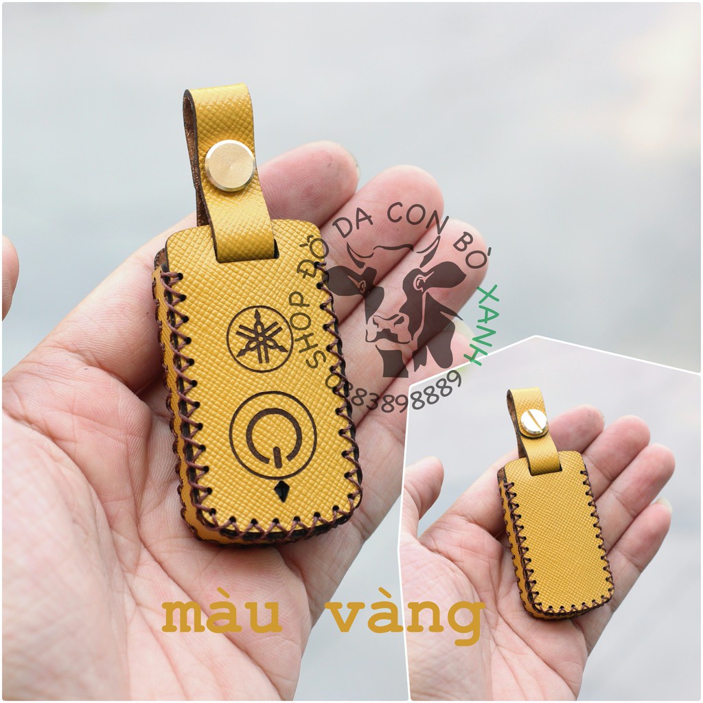 [Màu vàng] Bao Da Chìa Khóa Smartkey Yamaha NVX, Janus, Nozza Grande, FreeGo, Latte, Exciter 155 VVA handmade da thật