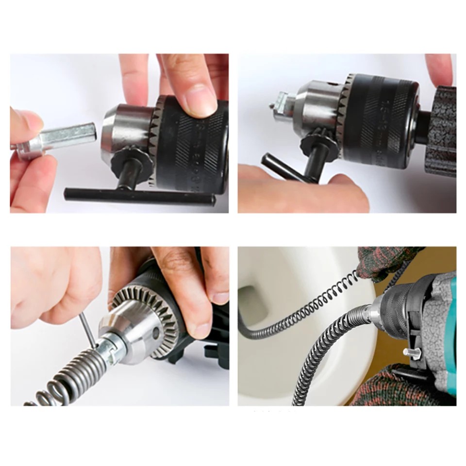 Dây Lò Xo Thông Tắc Cống - Sử Dụng Bằng Khoan Pin 1991 QVD