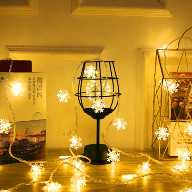 Dây Đèn Led 20 / 40 Bóng Hình Hoa Tuyết Trang Trí Tiệc Xinh Xắn