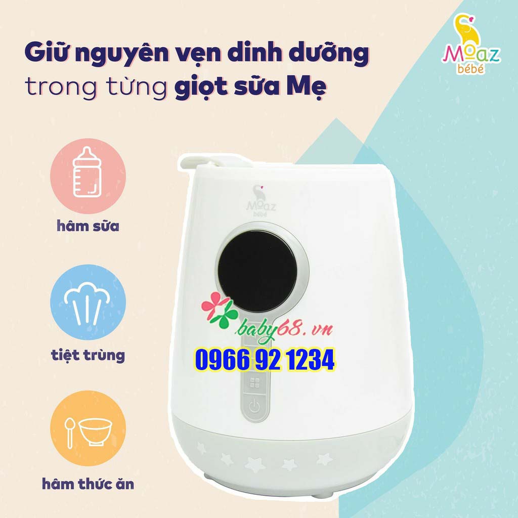 Máy hâm sữa siêu tốc và tiệt trùng Moaz Bebe MB-021