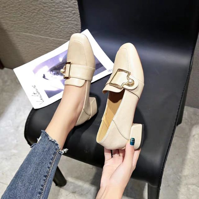 [A5](Kèm ảnh thật)Giày Mọi Nữ gót 3p nữ Kiểu dáng Vintage Đính khoá hạt ngọc | BigBuy360 - bigbuy360.vn