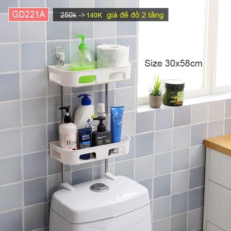 [Mã SKAMSALE03 giảm 10% tối đa 50K đơn 200K] Kệ 2 tầng đựng đồ tiện lợi trong nhà tắm GD221