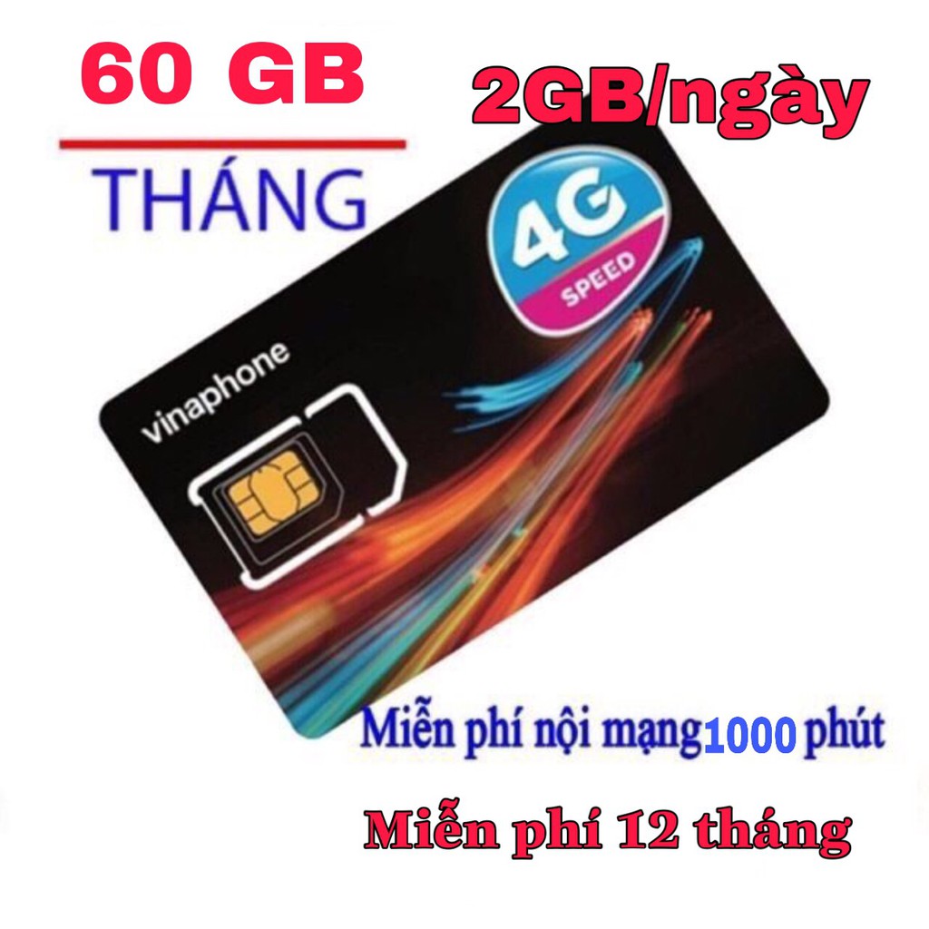 {Miễn phí 1năm} Sim Vd89, Fhappy 2GB/ngày, 60GB/tháng, Mua 1 lần dùng cả năm