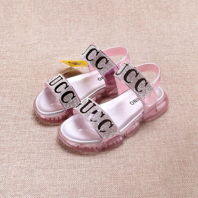 (Free ship) Sandal/dép quai hậu bé gái Gucc, có đèn phát sáng, size 21-25