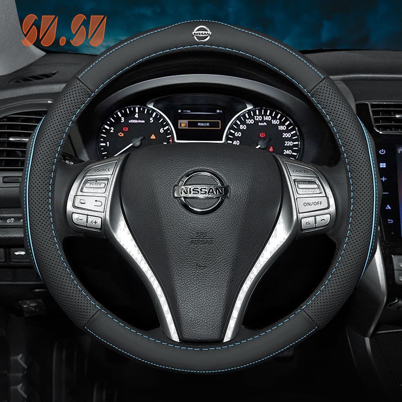 Bọc Vô Lăng Xe Hơi Nissan Bằng Da Chống Trượt 38cm Cho nismo Almera X Trail Grand Sylphy Juke Teana Livina Navara Serena C27 Patrol Vanette March Terra Sunny NV200