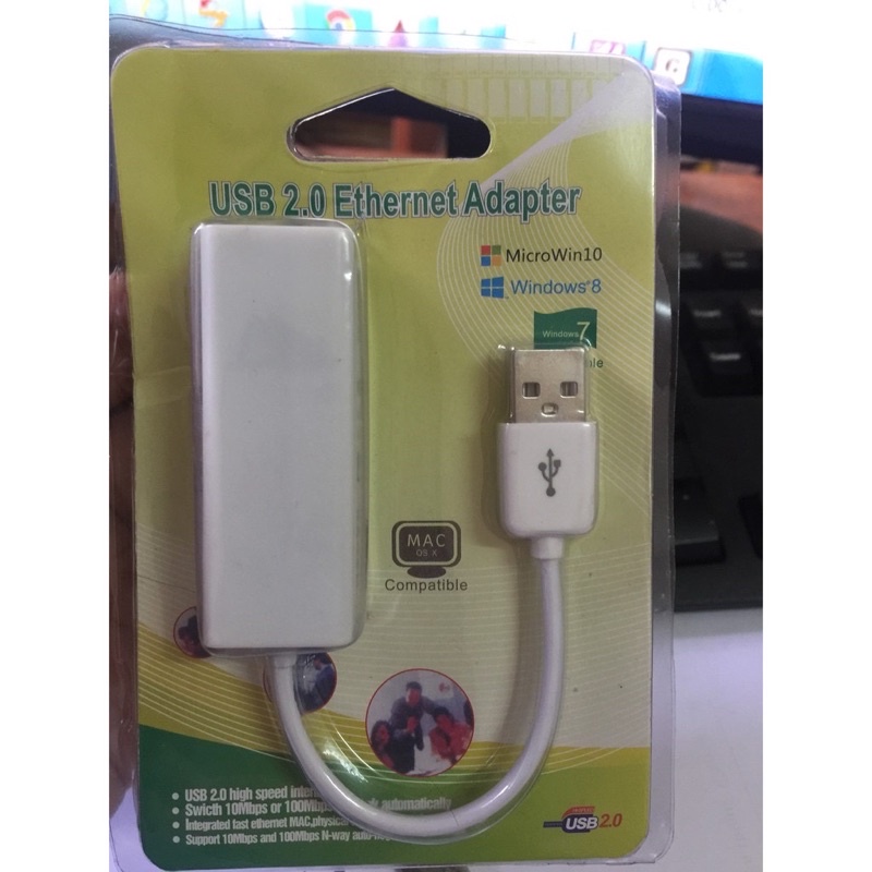 Cáp chuyển USB To Lan Dây Màu Trắng - USB lan 2.0