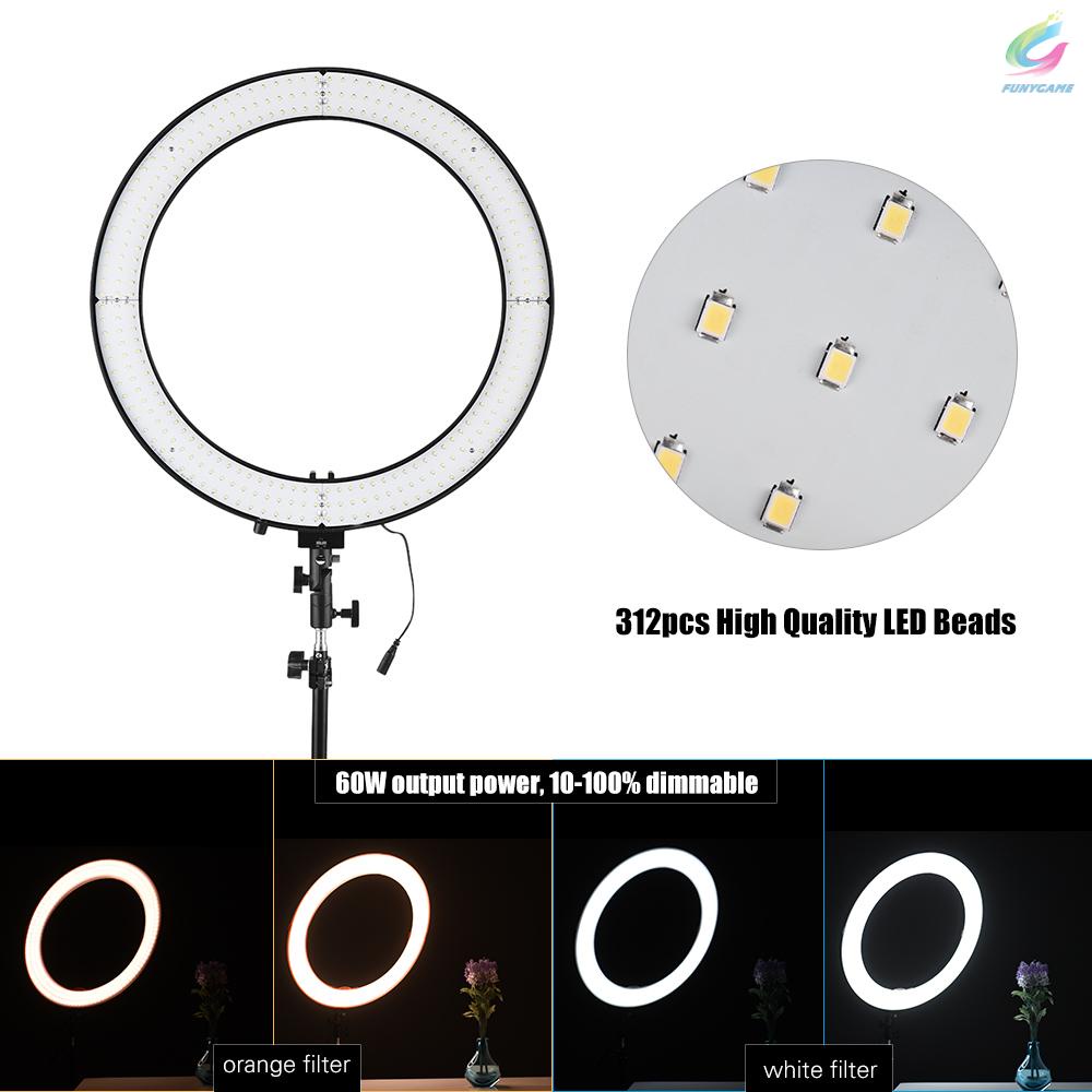 FY 18inch LED Ring Light 5600K 60W Dimmable Camera Photo Video Lighting Kit with Tabletop Stand/ Phone Clamp/ Ball Head for iPhone X 8 7 Smartphone for Canon Nikon Sony DSLR