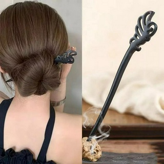 Trâm Búi Tóc cổ phong cổ điển thân gỗ mun 18cm