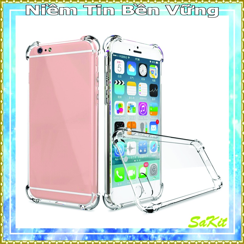 Ốp lưng trong suốt, silicon dẻo, chống sốc 4 cạnh cho điện thoại ip 6, 6s , 7, 8 se 2020 (hàng dày 1.5mm).