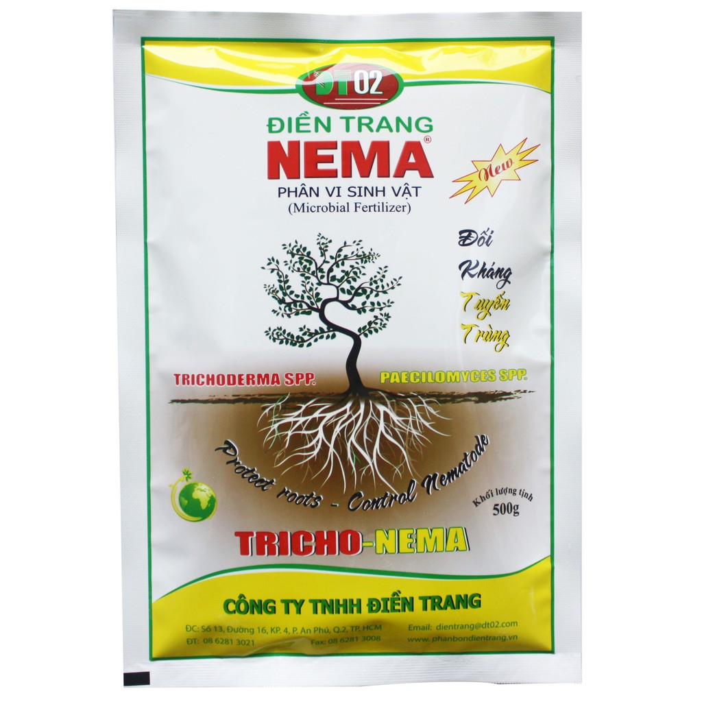 trị tuyến trùng- Bảo vệ bộ rễ - Đối kháng tuyến trùng - ĐIỀN TRANG TRICHO NEMA 500G