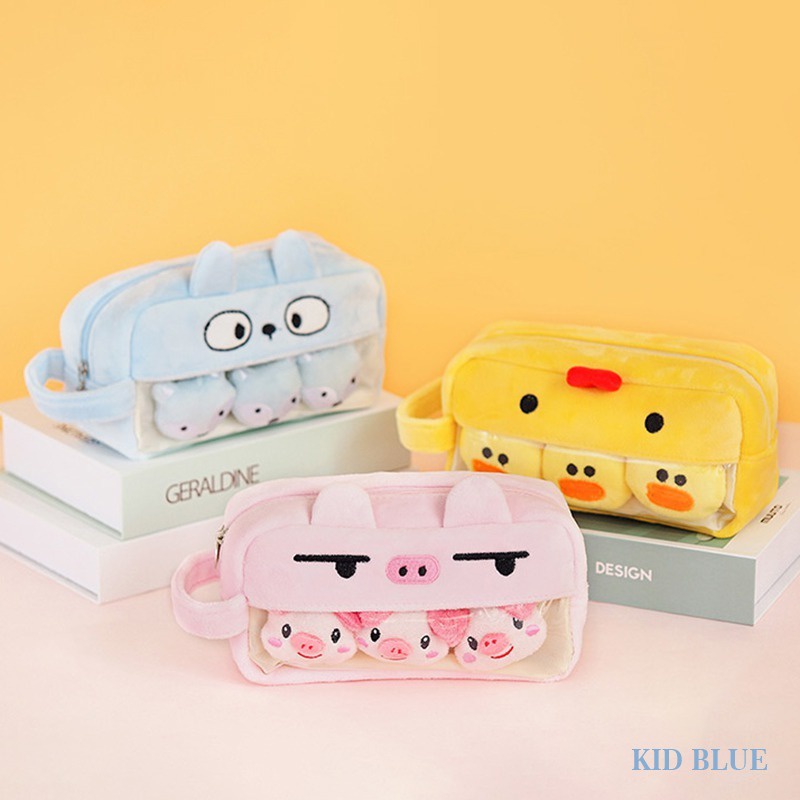 Túi Đựng Bút Cỡ Lớn Phối Lông Kiểu Dáng Dễ Thương Sáng Tạo Cho Nữ