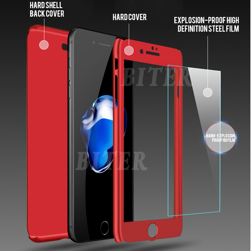 Ốp điện thoại kính cường lực bảo vệ toàn diện 360 độ cho XIAOMI Redmi 4X 4A 5 Plus Redmi Note 5 Pro Note 5A