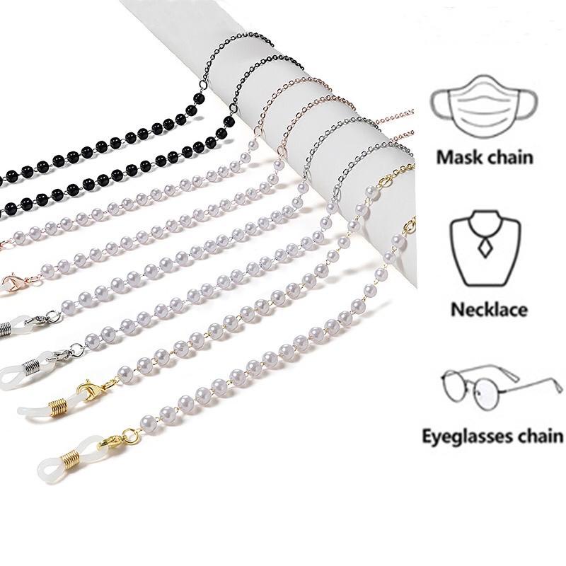 1 Dây Đeo Kính Chống Mất Kích Thước 70cm Đính Ngọc Trai Thời Trang