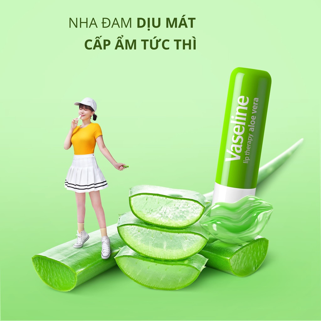 Son Dưỡng Môi Vaseline Lô Hội - Lip Therapy Aloe Vera Stick 4.8g