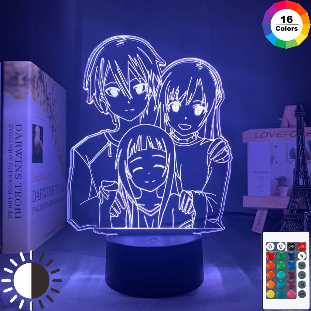 Anime Led Light Sword Art Online cho Trang trí phòng ngủ Đèn ngủ SAO Kirigaya Kazuto Đèn bàn Yuuki Asuna Quà tặng