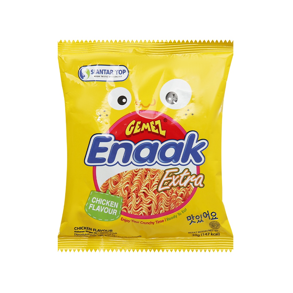 Snack Mì Hương Gà - Snack Noodle Chicken Flavor Gemez Enaak Extra (Hộp 24 gói x 30g)