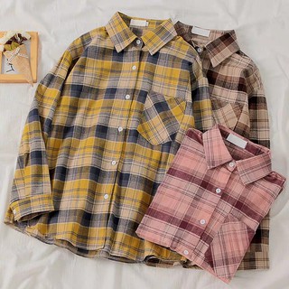 [hàng mới] ÁO SƠ MI NỮ KẺ CARO ULZZANG OVERSIZE - ÁO SƠ MI NỮ TÚI NGỰC NHIỀU MÀU - ÁO SƠ MI NỮ GIÁ RẺ CHẤT ĐẸP
