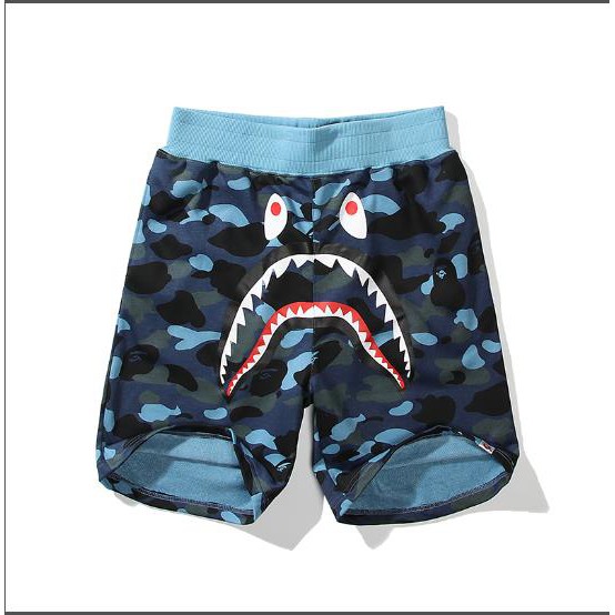 Quần short BAPE vải cotton in họa tiết trang trí thời trang cho nam nữ