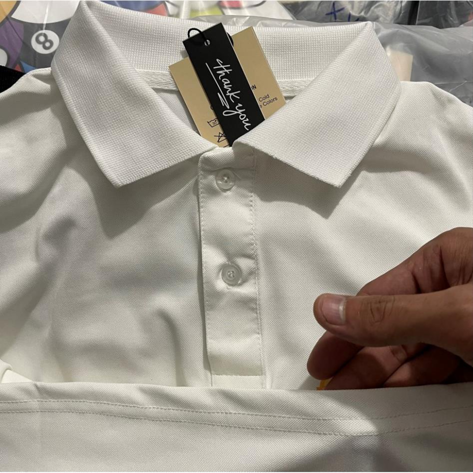 Áo Polo chất Thun Cá Sấu Poly Thái, Áo thun có cổ trắng, đen full size nam nữ, cổ trụ Unisex,  KKim Shop