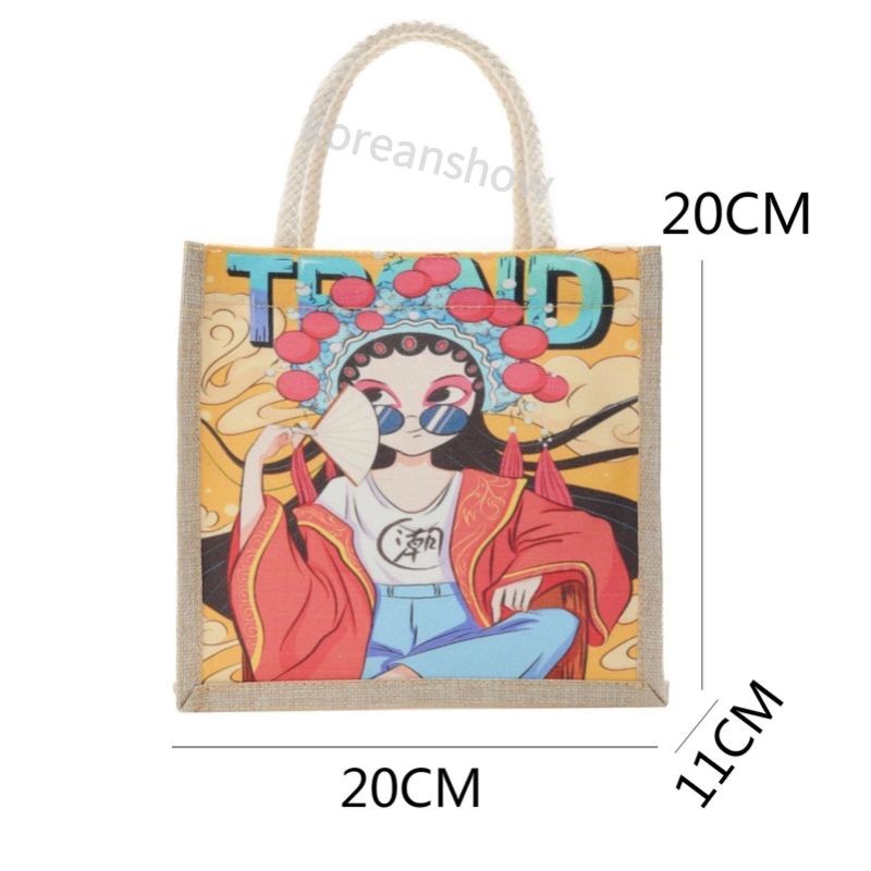 túi tote đeo chéo Túi vải Họa Tiết Hoạt Hình Dễ Thương Cho Nữ