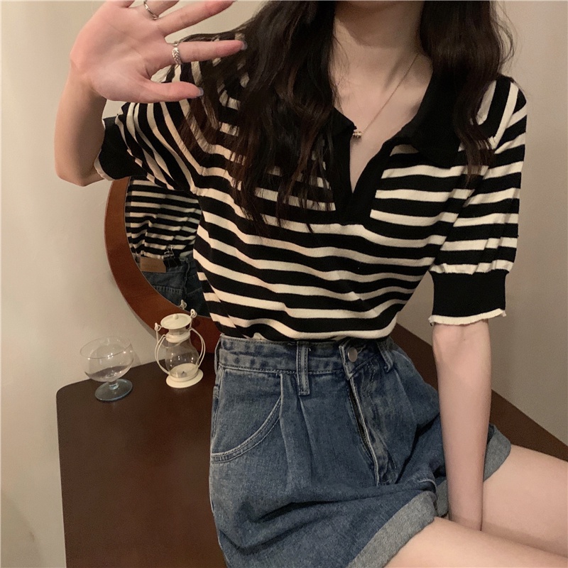 Áo thun polo ZHELIHANGFEI ngắn tay phong cách Hồng Kông thời trang mùa hè năm 2022