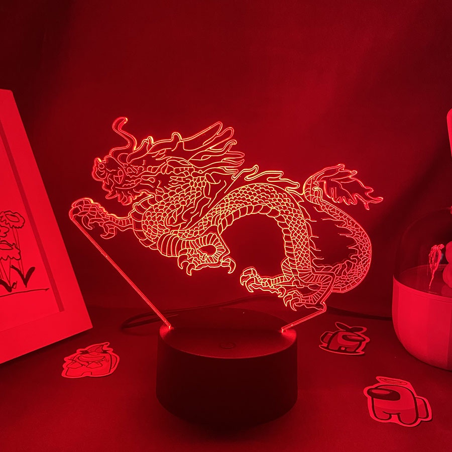 Đèn LED Neon Hình Rồng 3D Trang Trí Phòng Ngủ Cho Bé