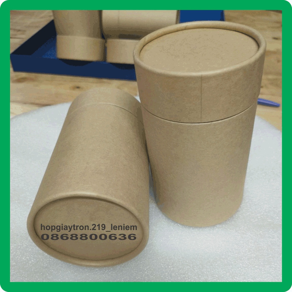 Hộp giấy tròn kraft đựng trà 83x 160mm, bán hộp giấy tròn kraft tphcm số lượng ít theo yêu cầu có sẵn H83160