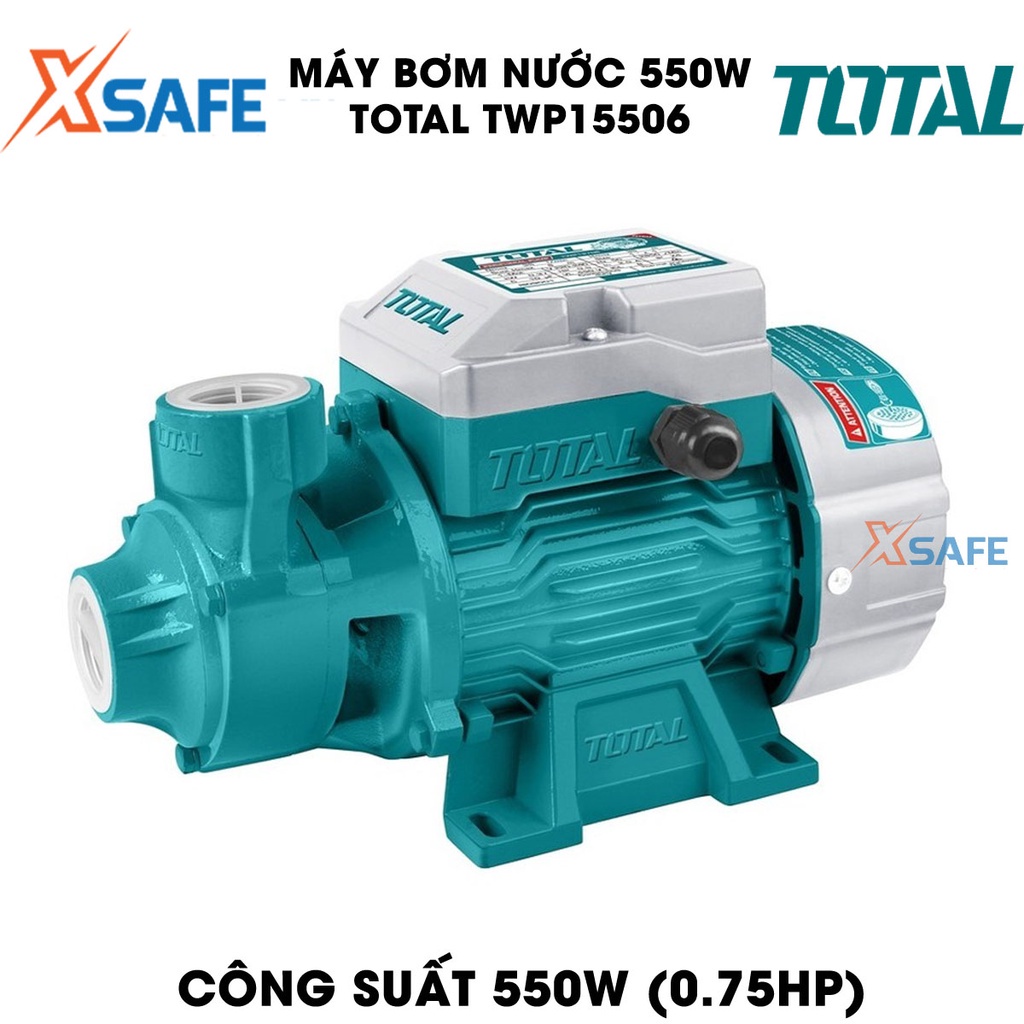 Máy bơm nước 550W TOTAL TWP15506 motor dây đồng Máy bơm nước Total chiều cao bơm tối đa 45m, lưu lượng tối đa 45 lít/ph