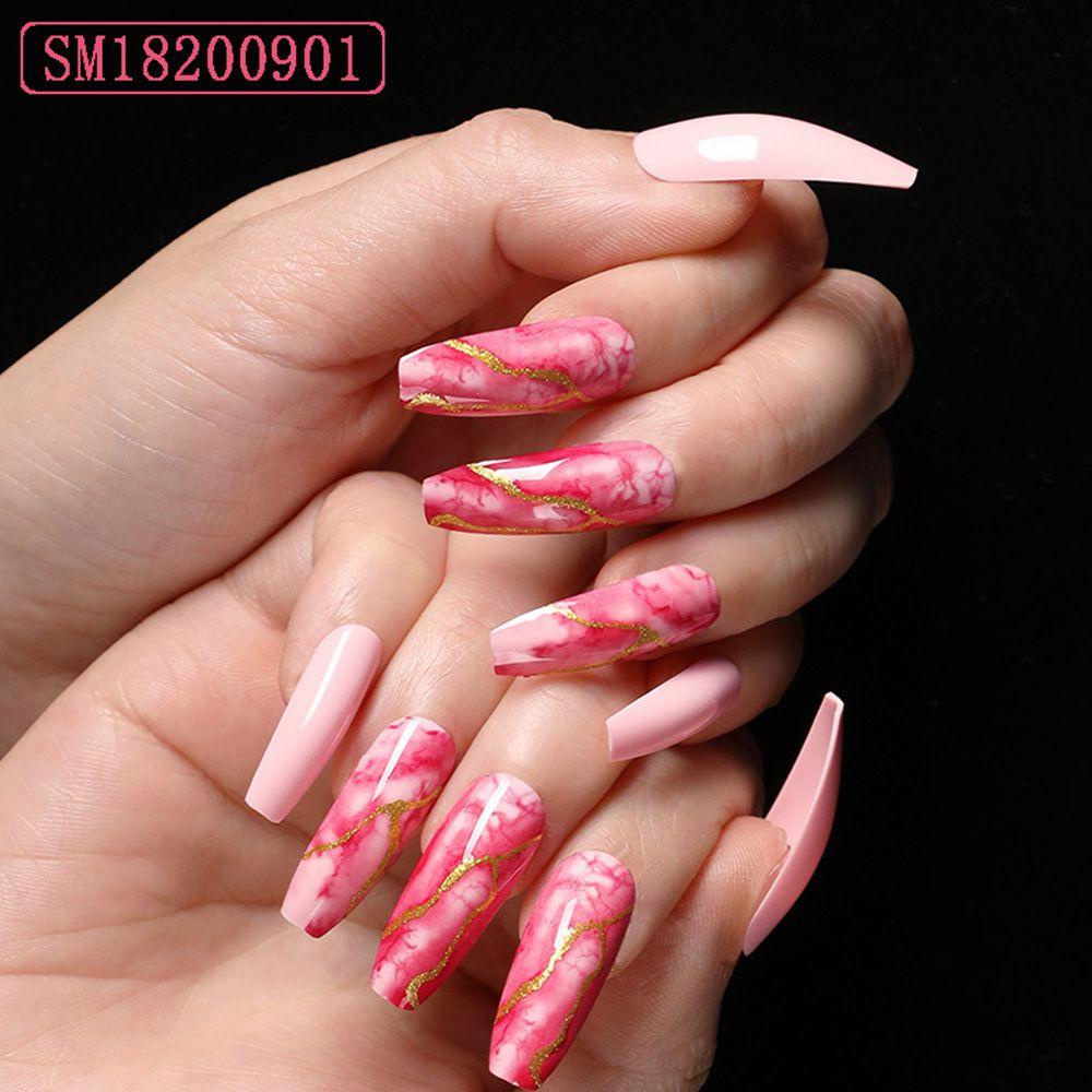 Bộ 24 Móng Tay Nối Dài Bằng Acrylic Siêu Dài Chuyên Dụng