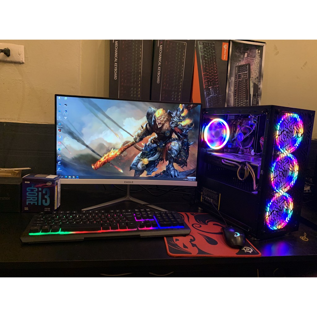 Bộ Máy Tính Bàn PC Chiến Game nặng Liên Minh GTA5 FO4 Đột Kích Võ Lâm..Màn hình 24in cong new 75hz