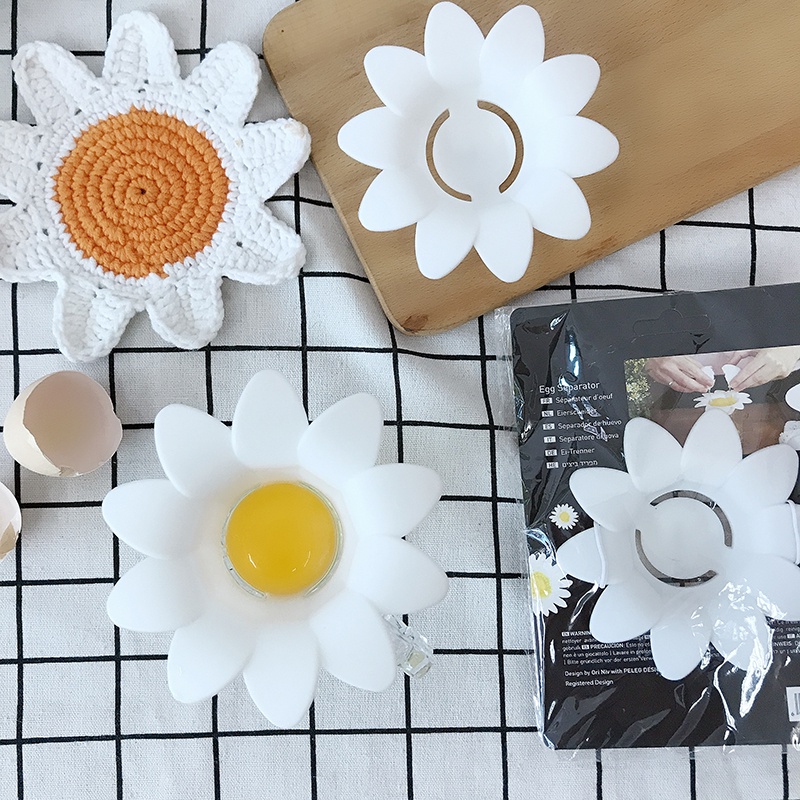 Dụng Cụ Tách Lòng Đỏ Trứng Gà Bằng Nhựa Hình Hoa Cúc Dễ Thương