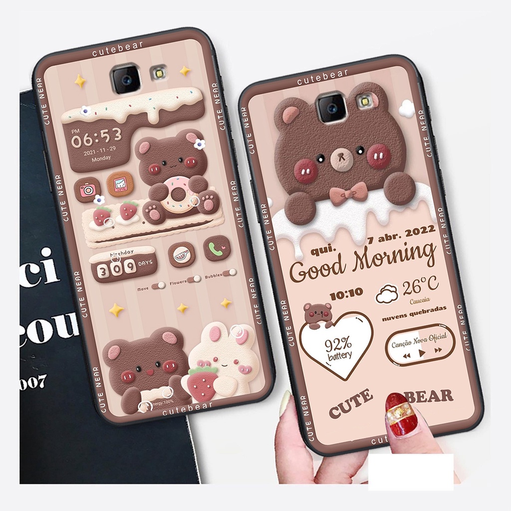Ốp lưng Samsung Galaxy J5 PRIME in hình Gấu nâu - hồng, Gấu Be@rick  cực CUTE, DỄ THƯƠNG