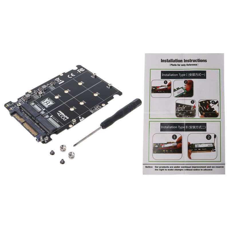 Mạch chuyển đổi 2 trong 1 M.2 NVME sata-bus NGFF SSD sang PCI-E U.2 SFF-8639
