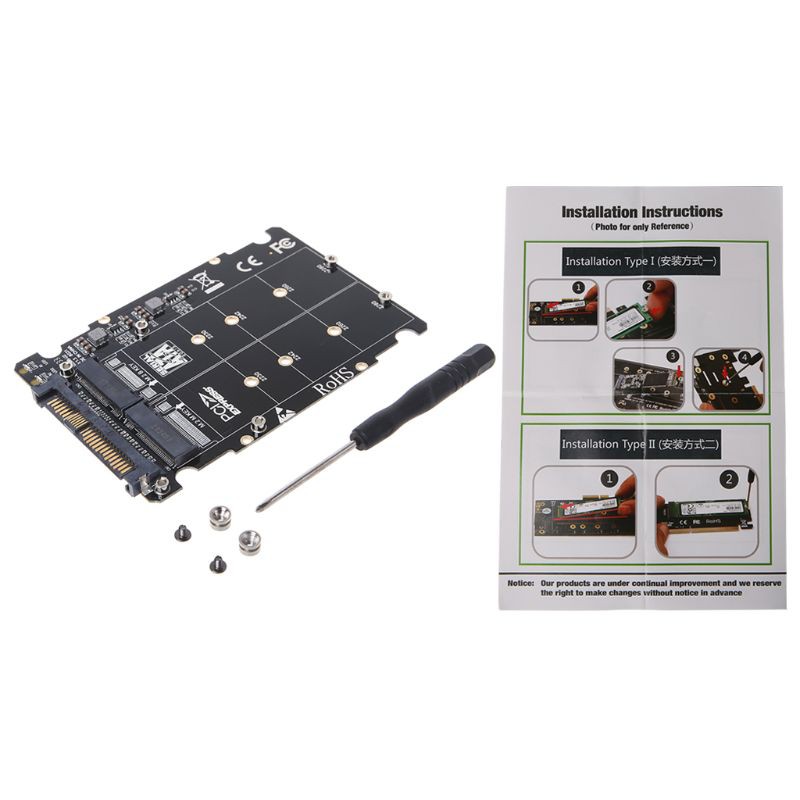 Cáp chuyển đổi 2 trong 1 M.2 NVME sata-bus NGFF SSD sang PCI-E U.2 SFF-8639