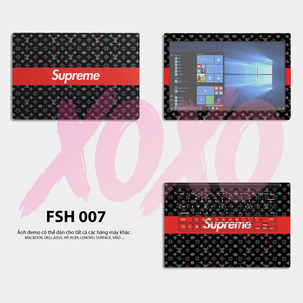 Skin dán laptop mẫu SUPREME / Có mẫu decal dán cho tất cả các hãng máy tính